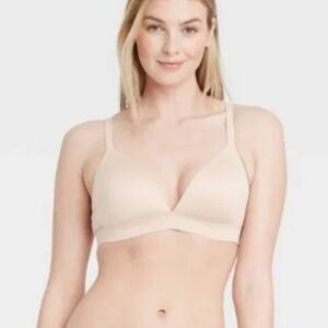 Auden Lightly Lined Wirefree Bra 36C. Tan
